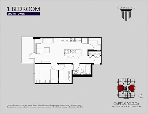 Floor plan for studio, 1 bath